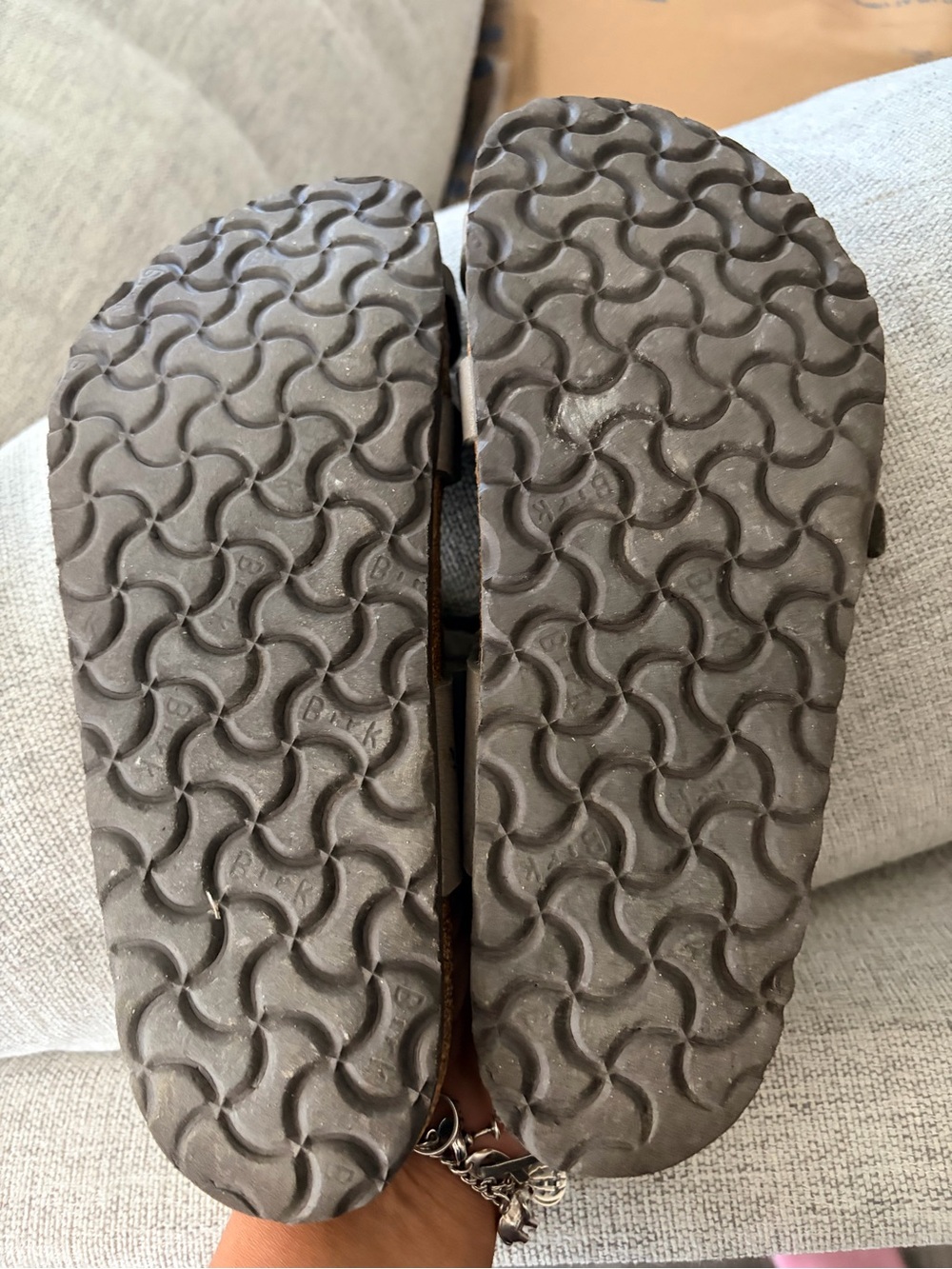 Brown Double Strap Cork Footbed Sandals - Picture 4 of 7